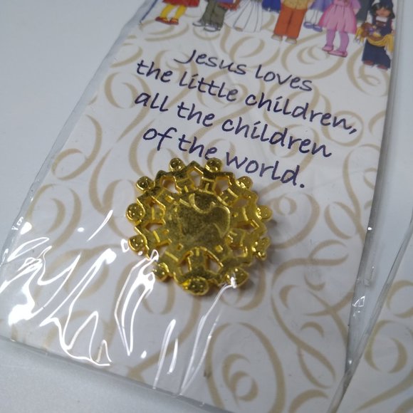 Set Of 4 Jesus Loves The Little Children, All The Children Of The World Pins - Picture 6 of 14